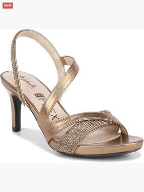 Strappy Heeled Dress Sandals with Rhinestones, 3 Inch Platform